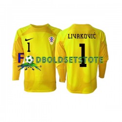 Kroatien Trøje Dominik Livakovic 1 Målmand Hjemmebane World Cup 2022 Lange ærmer ,Mænd