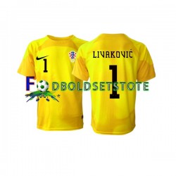 Kroatien Trøje Dominik Livakovic 1 Målmand Hjemmebane World Cup 2022 Kort ærmer ,Mænd