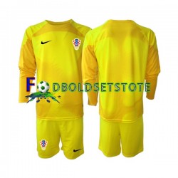 Kroatien Trøje Målmand Hjemmebane World Cup 2022 Lange ærmer ,Børn Fodboldsæt