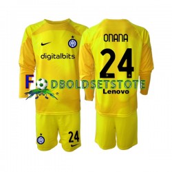 Inter Milan Trøje Andre Onana 24 Målmand Udebane 2022-2023 Lange ærmer ,Børn Fodboldsæt