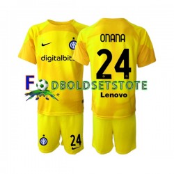 Inter Milan Trøje Andre Onana 24 Målmand Udebane 2022-2023 Kort ærmer ,Børn Fodboldsæt