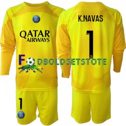 Paris Saint-Germain Trøje K.NAVAS 1 Målmand 3. Valg 2022-2023 Lange ærmer ,Børn Fodboldsæt
