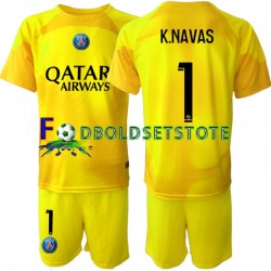 Paris Saint-Germain Trøje K.NAVAS 1 Målmand 3. Valg 2022-2023 Kort ærmer ,Børn Fodboldsæt