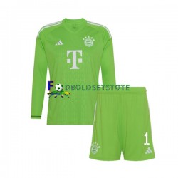 FC Bayern München Trøje Manuel Neuer 1 Målmand Udebane 2023-2024 Lange ærmer ,Børn Fodboldsæt