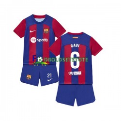 FC Barcelona Trøje Gavi 6 Hjemmebane 2023-2024 Kort ærmer ,Børn Fodboldsæt