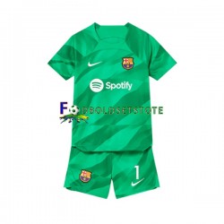 FC Barcelona Trøje Ter Stegen 1 Målmand Hjemmebane 2023-2024 Kort ærmer ,Børn Fodboldsæt