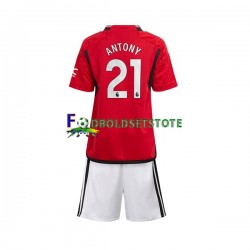 Manchester United Trøje Antony Matheus 21 Hjemmebane 2023-2024 Kort ærmer ,Børn Fodboldsæt