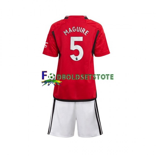 Manchester United Trøje Harry Maguire 5 Hjemmebane 2023-2024 Kort ærmer ,Børn Fodboldsæt