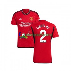 Manchester United Trøje Lindelof 2 Hjemmebane 2023-2024 Kort ærmer ,Mænd