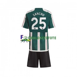 Manchester United Trøje Sancho 25 Udebane 2023-2024 Kort ærmer ,Børn Fodboldsæt