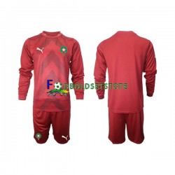 Marokko Trøje Målmand Hjemmebane 2022 Lange ærmer ,Børn Fodboldsæt