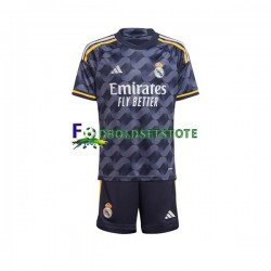 Real Madrid Trøje Udebane 2023-2024 Kort ærmer ,Børn Fodboldsæt