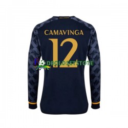 Real Madrid Trøje EDUARDO CAMAVINGA 12 Udebane 2023-2024 Lange ærmer ,Mænd