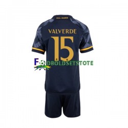 Real Madrid Trøje Federico Valverde 15 Udebane 2023-2024 Kort ærmer ,Børn Fodboldsæt