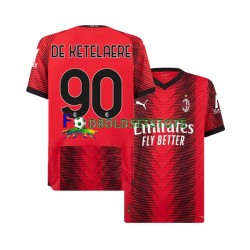 AC Milan Trøje Charles De Ketelaere 90 Hjemmebane 2023-2024 Kort ærmer ,Mænd