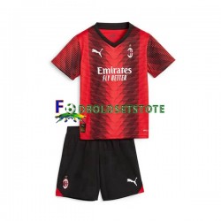 AC Milan Trøje Hjemmebane 2023-2024 Kort ærmer ,Børn Fodboldsæt