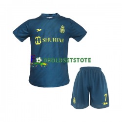 Trøje Al-Nassr Ronaldo 7 Udebane 2022-2023 Kort ærmer ,Børn Fodboldsæt