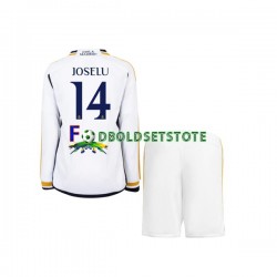 Real Madrid Trøje JOSELU 14 Hjemmebane 2023-2024 Lange ærmer ,Børn Fodboldsæt