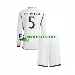 Real Madrid Trøje Jude Bellingham 5 Hjemmebane 2023-2024 Lange ærmer ,Børn Fodboldsæt