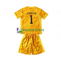 Kroatien Trøje DOMINIK LIVAKOVIC 1 Målmand Hjemmebane Euro 2024 Kort ærmer ,Børn Fodboldsæt