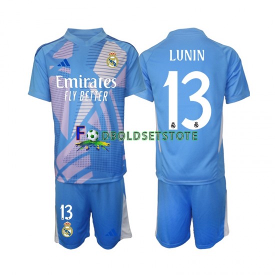 Real Madrid Trøje Andriy Lunin 13 Målmand Hjemmebane 2024-2025 Kort ærmer ,Børn Fodboldsæt