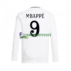 Real Madrid Trøje Kylian Mbappé 9 Hjemmebane 2024-2025 Lange ærmer ,Mænd