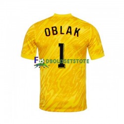 Slovenien Trøje Jan Oblak 1 Målmand Hjemmebane Euro 2024 Kort ærmer ,Mænd