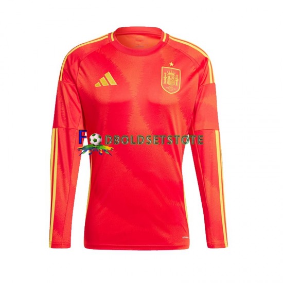 Spanien Trøje Hjemmebane Euro 2024 Lange ærmer ,Mænd Spanien Trøje Hjemmebane Euro 2024 Lange ærmer ,Mænd