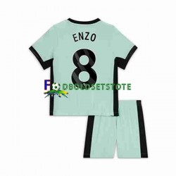 Chelsea Trøje Enzo Fernandez 8 3. Valg 2023-2024 Kort ærmer ,Børn Fodboldsæt