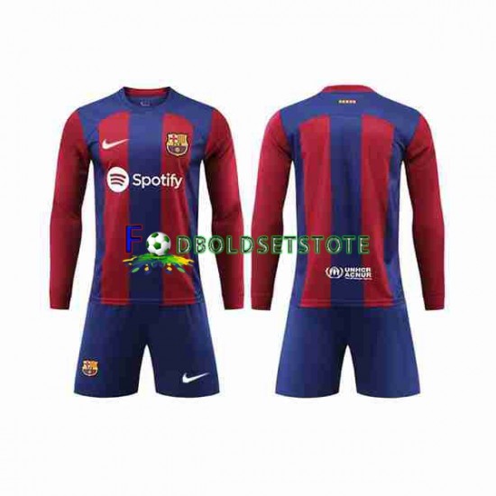 FC Barcelona Trøje Hjemmebane 2023-2024 Lange ærmer ,Børn Fodboldsæt FC Barcelona Trøje Hjemmebane 2023-2024 Lange ærmer ,Børn Fodboldsæt