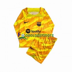 FC Barcelona Trøje Målmand 4. Valg 2023-2024 Lange ærmer ,Børn Fodboldsæt