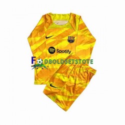 FC Barcelona Trøje Ter Stegen 1 Målmand 4. Valg 2023-2024 Lange ærmer ,Børn Fodboldsæt