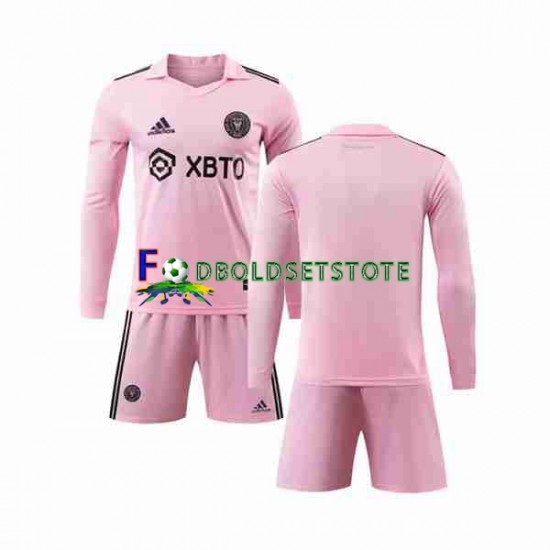 Inter Miami Trøje Hjemmebane 2023-2024 Lange ærmer ,Børn Fodboldsæt