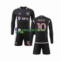 Inter Miami Trøje Lionel Messi 10 Udebane 2023-2024 Lange ærmer ,Børn Fodboldsæt