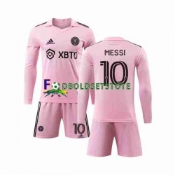 Inter Miami Trøje Lionel Messi 10 Hjemmebane 2023-2024 Lange ærmer ,Børn Fodboldsæt