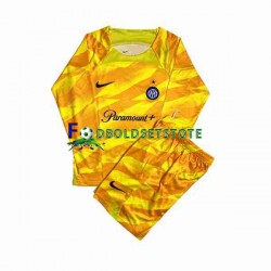 Inter Milan Trøje Målmand Hjemmebane 2023-2024 Lange ærmer ,Børn Fodboldsæt