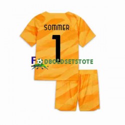 Inter Milan Trøje Sommer 1 Målmand Hjemmebane 2023-2024 Kort ærmer ,Børn Fodboldsæt