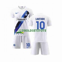 Inter Milan Trøje Lautaro Martinez 10 Udebane 2023-2024 Kort ærmer ,Børn Fodboldsæt