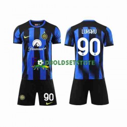 Inter Milan Trøje Lukaku 90 Hjemmebane 2023-2024 Kort ærmer ,Børn Fodboldsæt