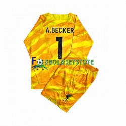 Liverpool Trøje A.Becker 1 Målmand 3. Valg 2023-2024 Lange ærmer ,Børn Fodboldsæt