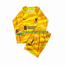 Liverpool Trøje A.Becker 1 Målmand 3. Valg 2023-2024 Lange ærmer ,Børn Fodboldsæt