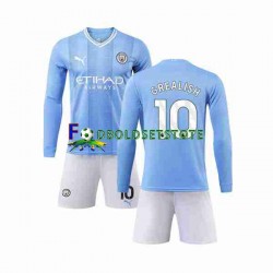 Manchester City Trøje Grealish 10 Hjemmebane 2023-2024 Lange ærmer ,Børn Fodboldsæt