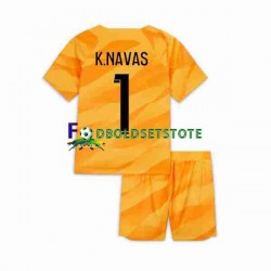 Paris Saint-Germain Trøje K.NAVAS 1 Målmand Udebane 2023-2024 Kort ærmer ,Børn Fodboldsæt