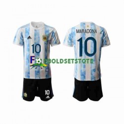 Argentina Trøje Maradona 10 2020-2021 Hjemmebane Kort ærmer ,Børn Fodboldsæt