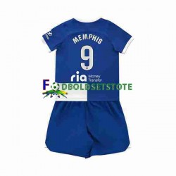 Atlético Madrid Trøje 2 Memphis Depay 9 Udebane 2023-2024 Kort ærmer ,Børn Fodboldsæt