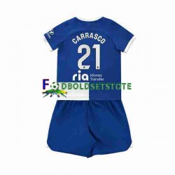 Atlético Madrid Trøje 2 Yannick Carrasco 21 Udebane 2023-2024 Kort ærmer ,Børn Fodboldsæt