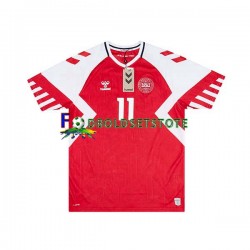 Danmark Trøje Rasmus Hojlund 11 Hjemmebane 2023-2024 Kort ærmer ,Mænd