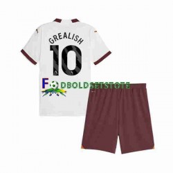 Manchester City Trøje Jack Grealish 10 Udebane 2023-2024 Kort ærmer ,Børn Fodboldsæt