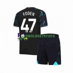 Manchester City Trøje Phil Foden 47 3. Valg 2023-2024 Kort ærmer ,Børn Fodboldsæt