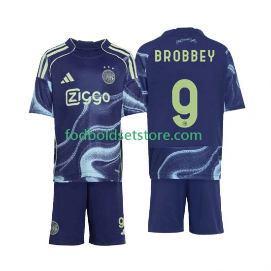 AFC Ajax Trøje Brian Brobbey 9 Udebane 2025-2026 Kort ærmer ,Børn Fodboldsæt